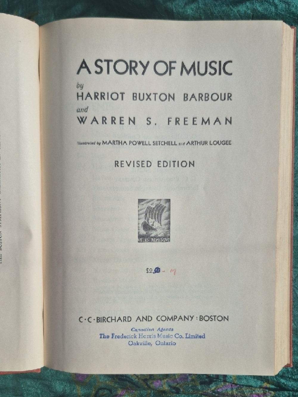 Vintage "A Story of Music" Collectible Hardcover  Rust Orange with Cream Print